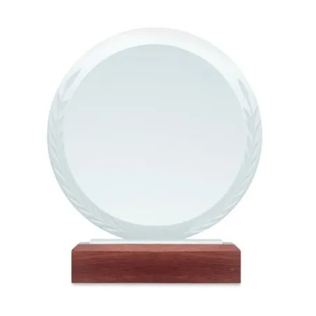 Plaque Trophée Ronde KEEN en Cristal Personnalisé