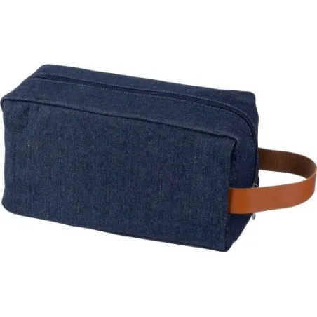 Trousse de toilette en denim personnalisée pas cher - Marianne Matières : polyester Taille textile : XXL Couleurs : bleu personn