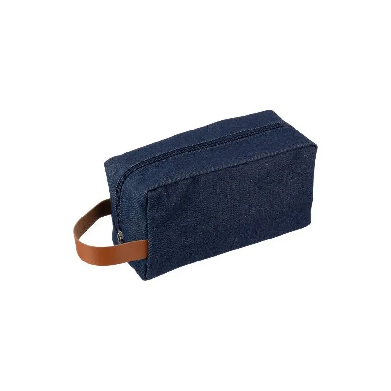 Trousse de toilette en denim personnalisée pas cher - Marianne Matières : polyester Taille textile : XXL Couleurs : bleu marquag