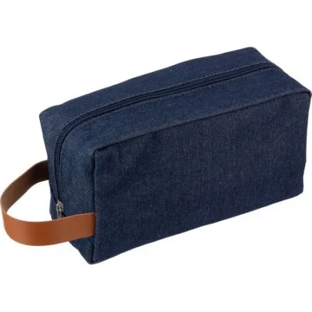 Trousse de toilette en denim personnalisée pas cher - Marianne Matières : polyester Taille textile : XXL Couleurs : bleu marquag