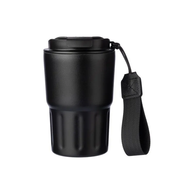 Mug isotherme personnalisé en inox - Louisa Matières : aluminium Couleurs : noir