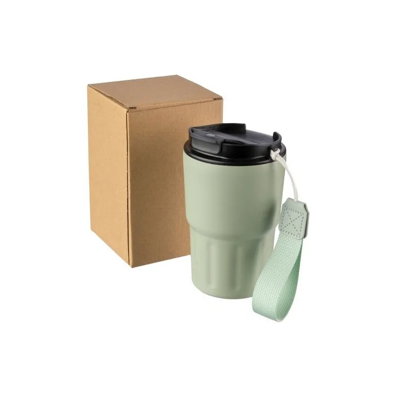 Mug isotherme personnalisé en inox - Louisa Matières : aluminium Couleurs : rouge objet promotionnel éco-responsable