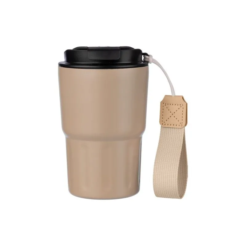 Mug isotherme personnalisé en inox - Louisa Matières : aluminium Couleurs : jaune cadeau entreprise pas cher