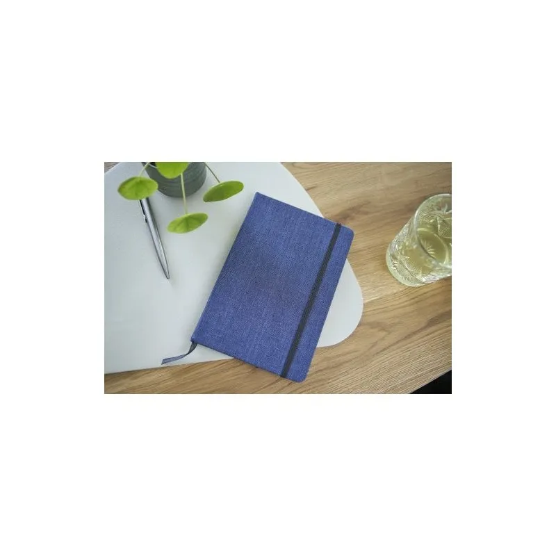 Carnet A5 personnalisé en denim - Alfred, idéal pour vos notes pas cher Matières : polyester Taille textile : XXL Couleurs : ble