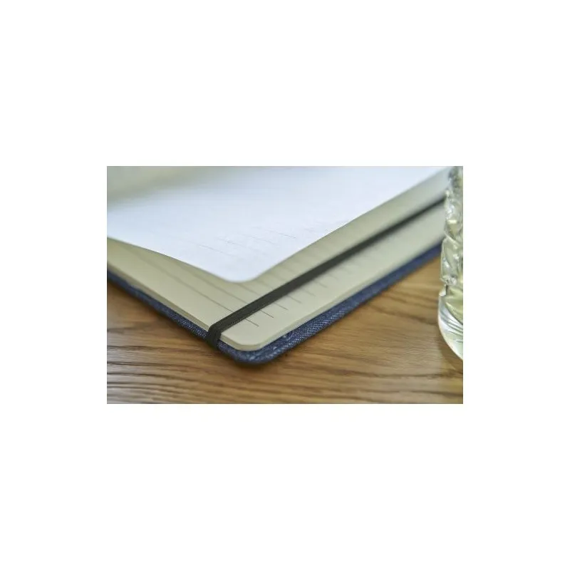 Carnet A5 personnalisé en denim - Alfred, idéal pour vos notes pas cher Matières : polyester Taille textile : XXL Couleurs : ble