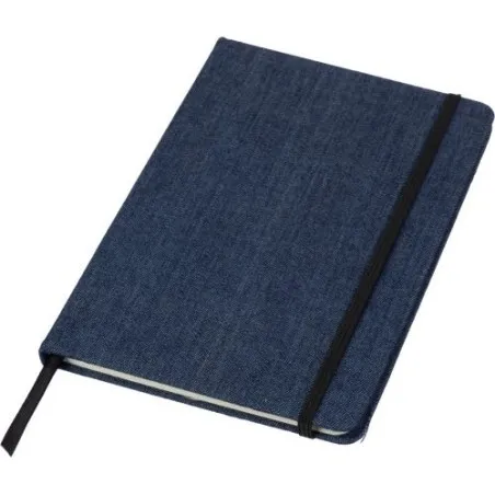 Carnet A5 personnalisé en denim - Alfred, idéal pour vos notes pas cher Matières : polyester Taille textile : XXL Couleurs : ble