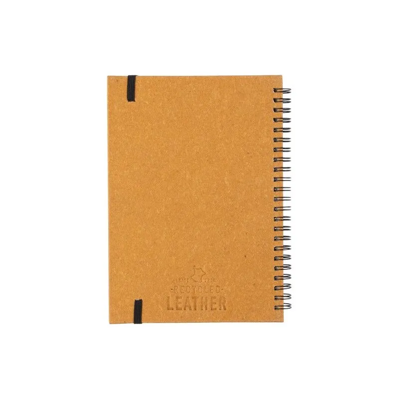 Carnet personnalisé A5 en cuir recyclé écologique - Egon Matières : polyester Taille textile : L Couleurs : jaune impression hau