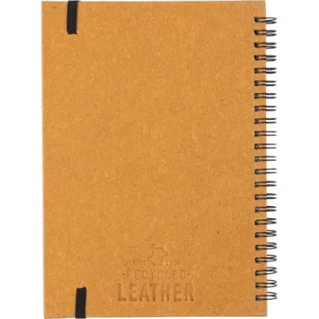 Carnet personnalisé A5 en cuir recyclé écologique - Egon Matières : polyester Taille textile : L Couleurs : jaune impression hau