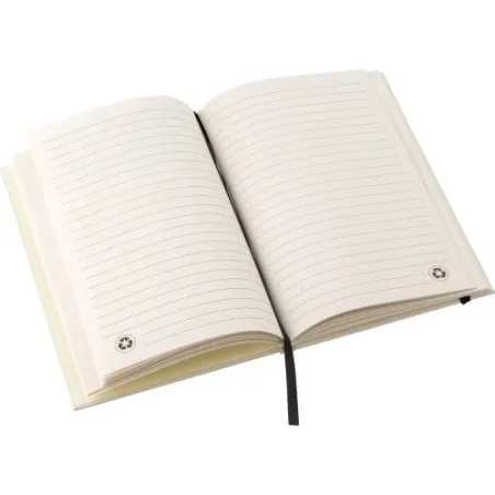 Carnet A5 écologique en carton recyclé personnalisé Hudson Matières : polyester Taille textile : S Couleurs : bleu impression ha