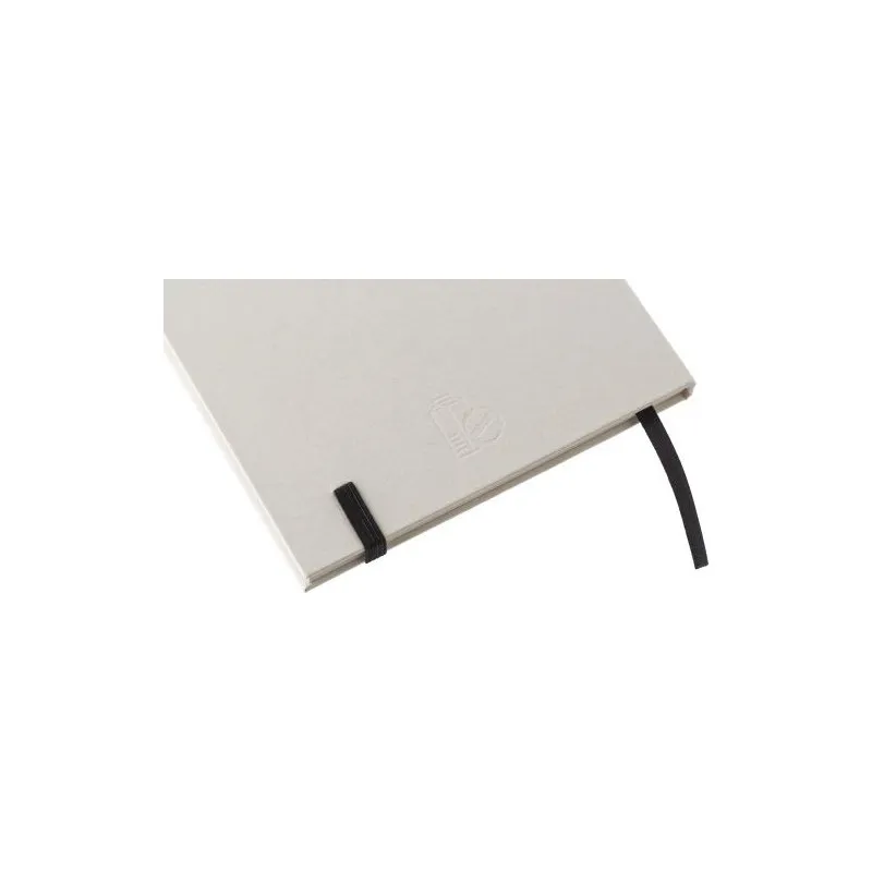 Carnet A5 écologique en carton recyclé personnalisé Hudson Matières : polyester Taille textile : S Couleurs : bleu marquage lase