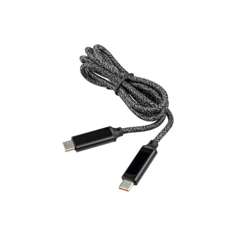 Câble de charge et de transfert en tissu nylon 65W personnalisé Claudia Matières : polyester Taille textile : XXL Couleurs : bla