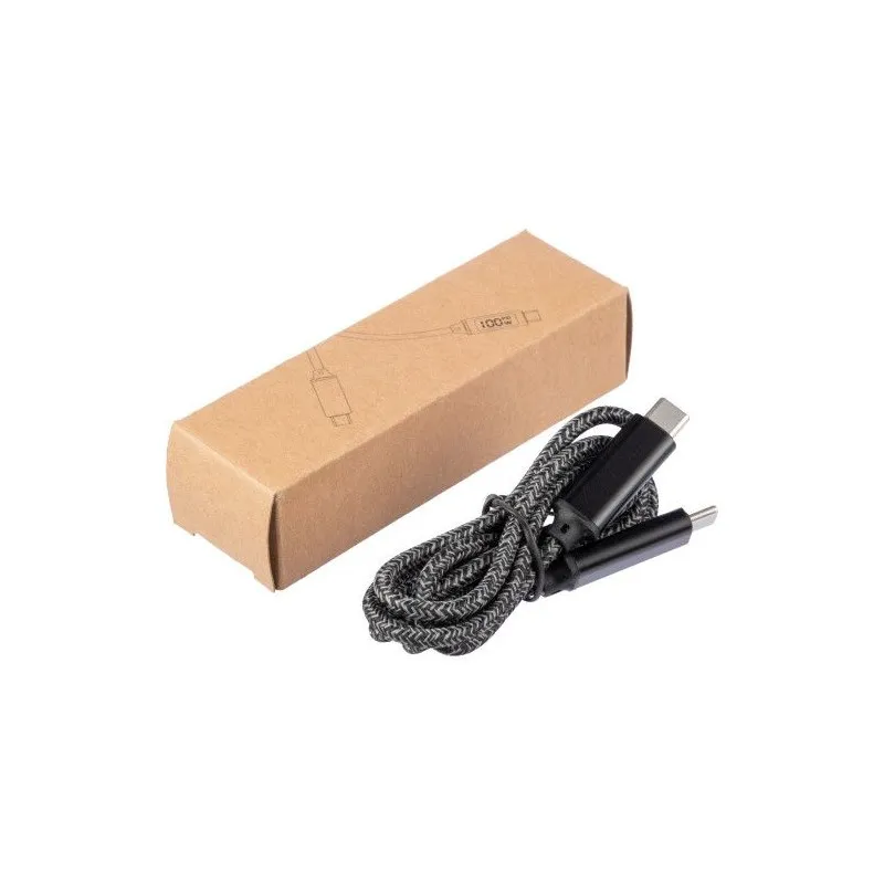 Câble de charge personnalisé en nylon 100W Gerd Matières : polyester Taille textile : S Couleurs : rouge marquage laser ultra pr