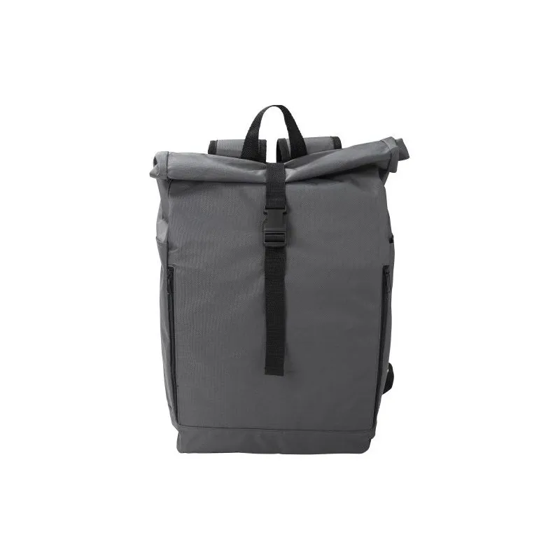 Sac à dos roll-top écologique en polyester rPET - Evie Matières : polyester Taille textile : M Couleurs : bleu objet promotionne