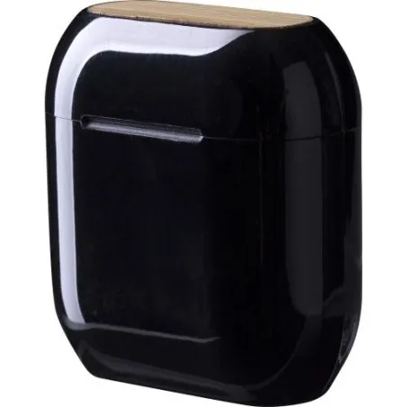 Oreillettes sans fil personnalisées en ABS - Waylon Matières : polyester Taille textile : S Couleurs : bleu marine impression lo