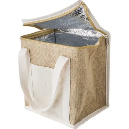 Sac isotherme écologique en jute personnalisé - Raveena, idéal pour vos sorties Matières : polyester Taille textile : XL Couleur