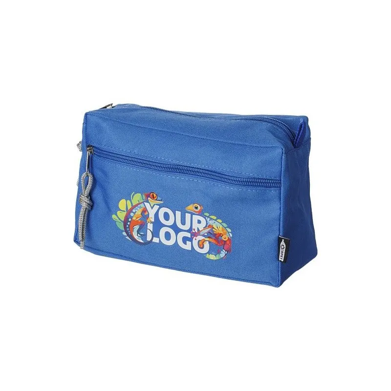 Trousse de toilette écologique en rPET personnalisée - Natasha Matières : polyester Taille textile : XL Couleurs : vert objet pu
