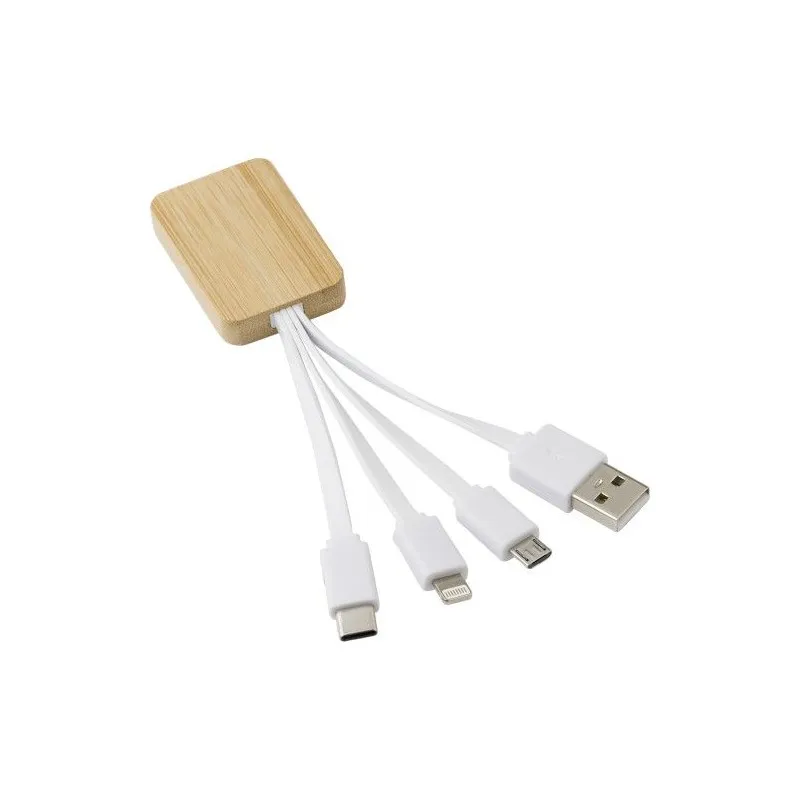 Câble de Charge Écologique en Bambou - Brandan Matières : polyester Taille textile : M Couleurs : noir impression haute définiti