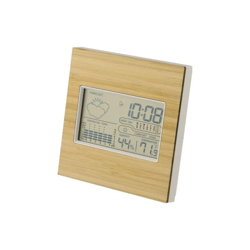 Station Météo Écologique en Bambou - Lia Matières : polyester Taille textile : M Couleurs : blanc impression haute définition