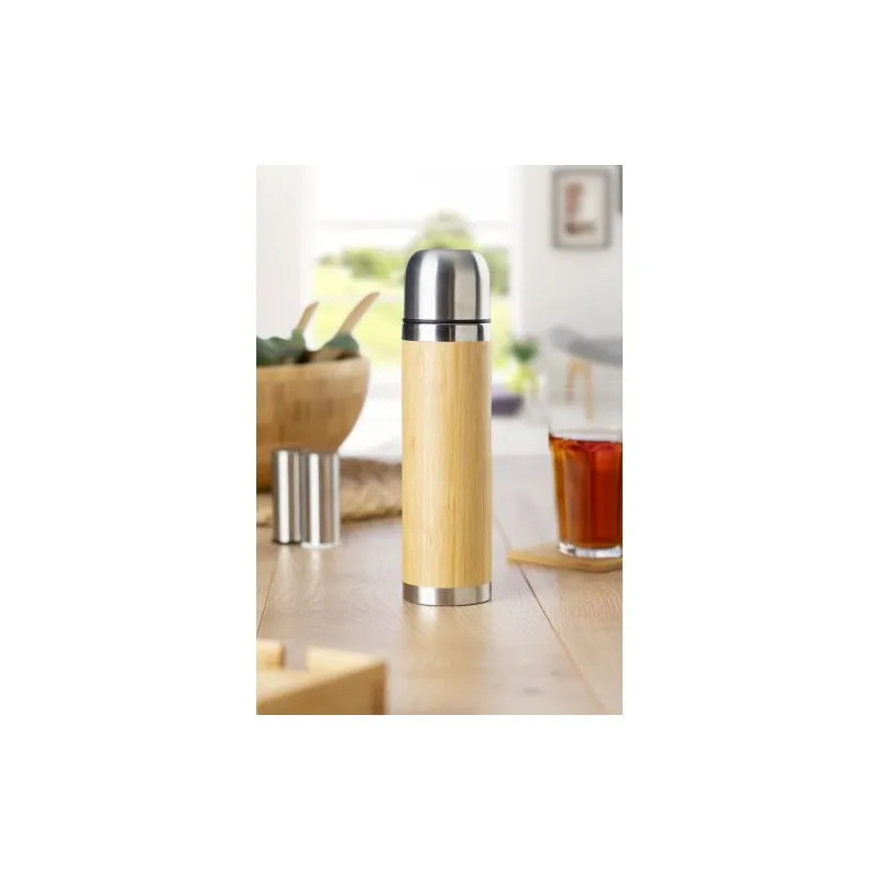 Bouteille isotherme écologique de 400 ml en bambou - Frederico Matières : nylon Couleurs : noir personnalisable avec votre logo