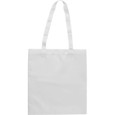 Sac shopping personnalisé en rPET écologique Anaya Matières : microfibre Couleurs : blanc marquage laser ultra précis