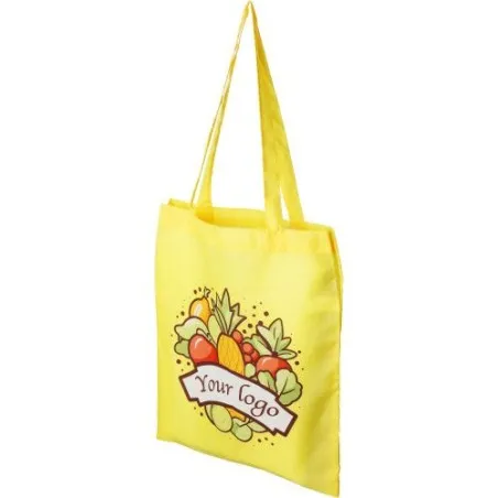 Sac shopping personnalisé en rPET écologique Anaya Matières : microfibre Couleurs : jaune personnalisation rapide en France