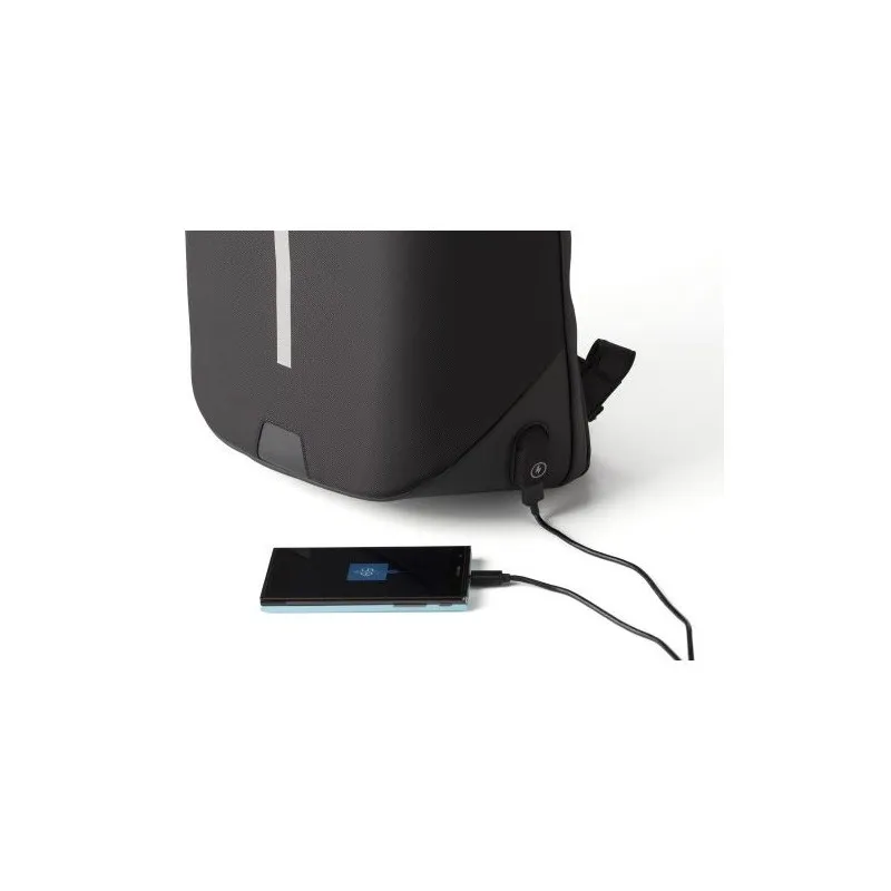 Sac à dos antivol en nylon personnalisable pour ordinateur USB Cleo Matières : polypropylène (PP) Couleurs : blanc cadeau entrep