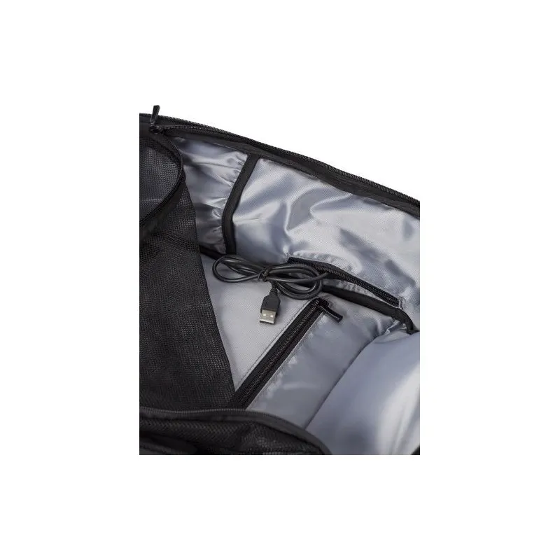 Sac à dos écologique porte-ordinateur en PU personnalisé USB Rishi Matières : polypropylène (PP) Couleurs : rouge impression hau