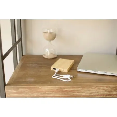 Chargeur écologique 4 000mAh Ruby Matières : polyester Couleurs : blanc impression haute définition