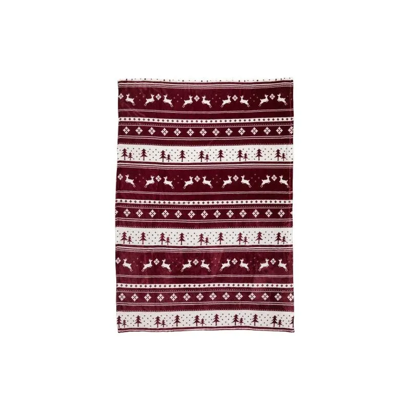 Couverture personnalisée en polyester de 260 g/m² - Michelle Matières : polyester Taille textile : XL Couleurs : rouge marquage 