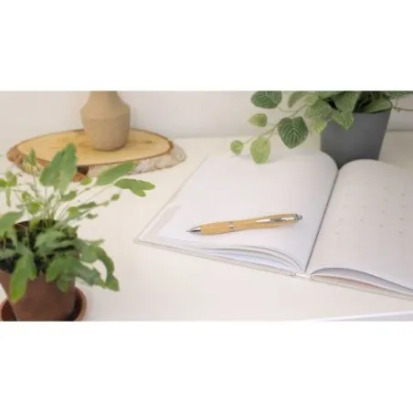 Stylo bille écologique en bambou personnalisé Carson Matières : carton Couleurs : blanc livraison express 24h 48h