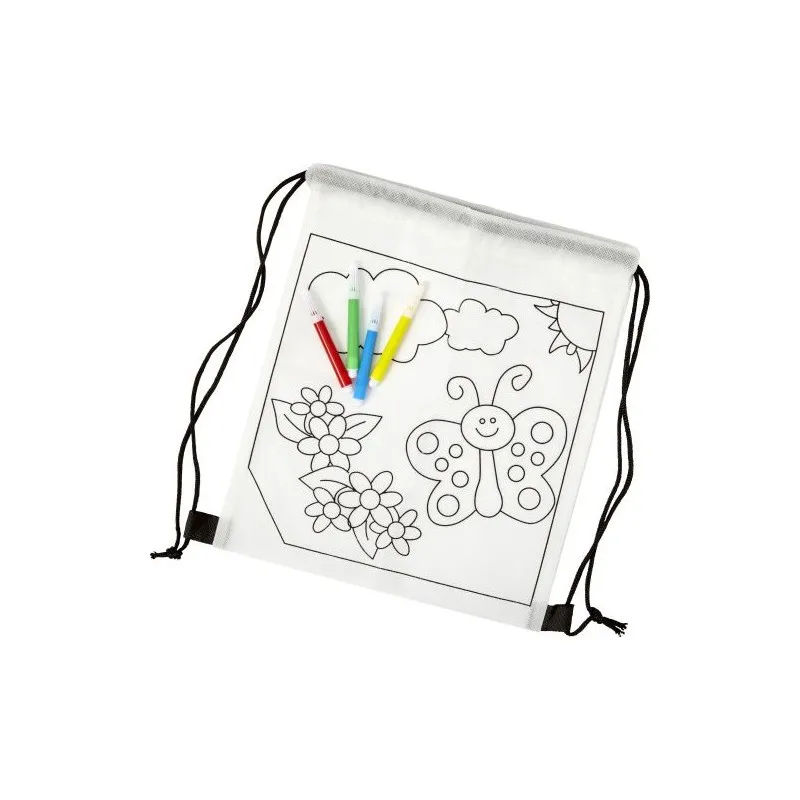 Sac à dos écologique en non-tissé 80 g/m² - Santino Matières : polyester Taille textile : S Couleurs : bleu personnalisable avec