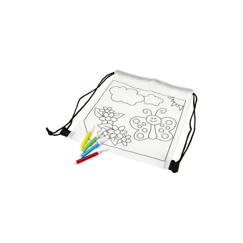 Sac à dos écologique en non-tissé 80 g/m² - Santino Matières : polyester Taille textile : S Couleurs : bleu impression haute déf