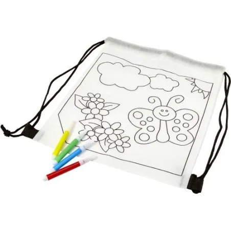 Sac à dos écologique en non-tissé 80 g/m² - Santino Matières : polyester Taille textile : S Couleurs : bleu impression haute déf