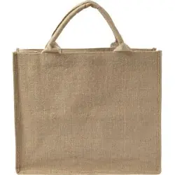 Sac shopping personnalisable en toile de jute - Ridley Matières : polyester Taille textile : S Couleurs : bleu marine