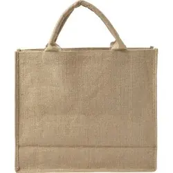 Sac shopping personnalisable en toile de jute - Ridley Matières : polyester Taille textile : S Couleurs : bleu marine 2