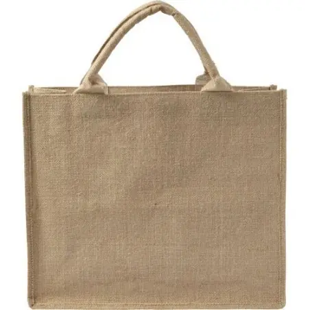 Sac shopping personnalisable en toile de jute - Ridley Matières : polyester Taille textile : S Couleurs : bleu marine goodies pu