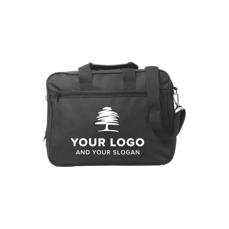 Sacoche publicitaire pratique en microfibre pour ordinateur 15'' Shaun Matières : microfibre Couleurs : marron cadeau entreprise