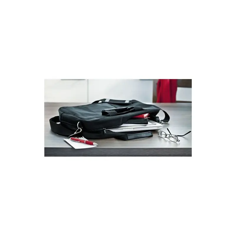 Sacoche publicitaire pratique en microfibre pour ordinateur 15'' Shaun Matières : microfibre Couleurs : marron livraison express