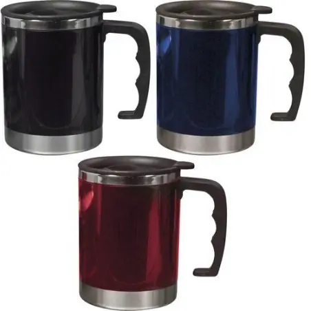 Mug isotherme en acier inoxydable personnalisable Gabi Matières : PU Couleurs : fuchsia cadeau entreprise pas cher