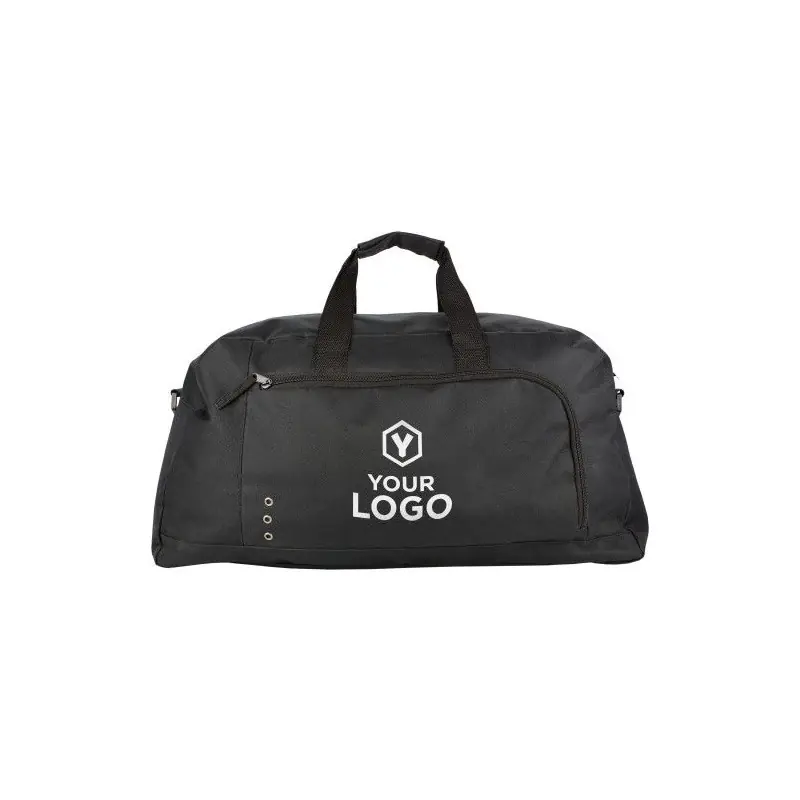 Sac de sport personnalisé en polyester Antoinette Matières : céramique Couleurs : bleu marine objet promotionnel éco-responsable