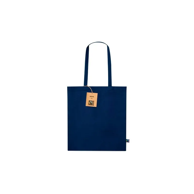 Sac Éthique Personnalisé de Shopping Inova Fairtrade pas cher Matières : aluminium recyclé&nbsp; Couleurs : bleu marine impression ha