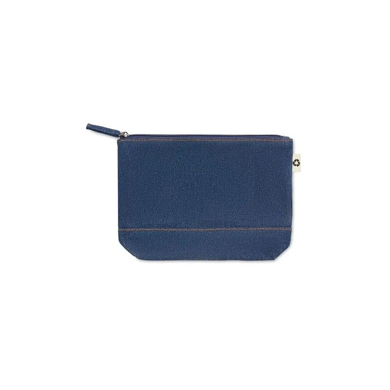 Trousse Écologique Personnalisée en Denim Recyclé STYLE POUCH Matières : coton Taille textile : S Couleurs : noir personnalisabl