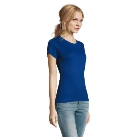T-Shirt Femme Personnalisé 190g Confort et Style - Imperial Women Matières : coton Taille textile : M Couleurs : bleu cadeau cli