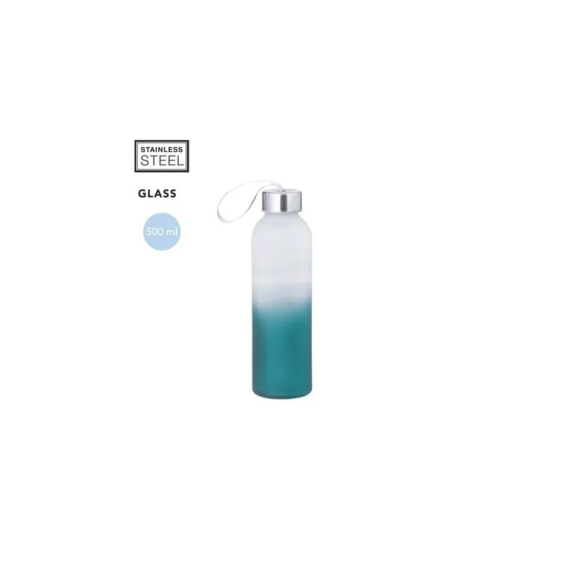 Bidon en Verre et Inox 500 ml Personnalisé - Nortalik Matières : bambou Couleurs : gris objet promotionnel éco-responsable