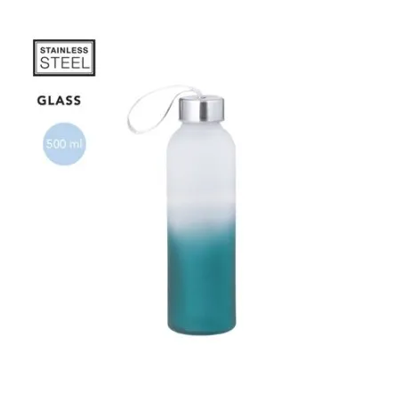 Bidon en Verre et Inox 500 ml Personnalisé - Nortalik Matières : bambou Couleurs : bleu livraison express 24h 48h