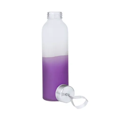 Bidon en Verre et Inox 500 ml Personnalisé - Nortalik Couleurs : noir Matières : PU recyclé marquage couleur éclatante