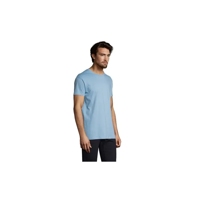 T-Shirt Homme 190g Publicitaire IMPERIAL Matières : coton Taille textile : 3XL Couleurs : bleu denim goodies publicitaire durabl