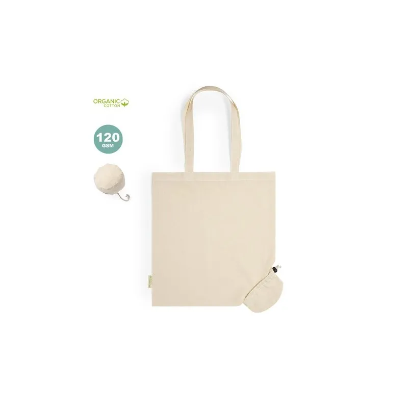Sac Éco-Responsable Pliable Personnalisé en Coton Bio - Nepax Matières : coton Couleurs : gris personnalisable avec votre logo