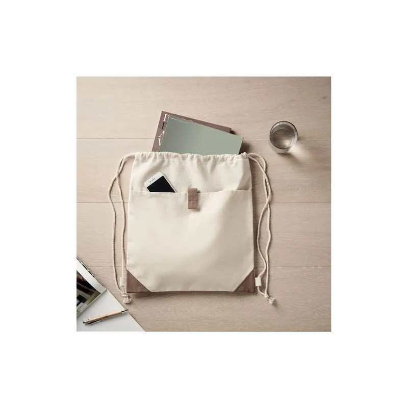 Sac à cordon écologique en coton recyclé PANDA BAG Matières : coton Taille textile : S Couleurs : gris souris cadeau entreprise 