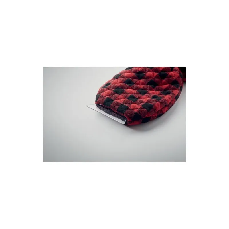 Gant grattoir matelassé publicitaire ICEHAND Matières : coton biologique Taille textile : 3XL Couleurs : noir marquage laser ult